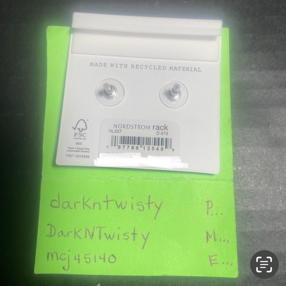 BNWT Hypoallergenic Madewell Silver tone door rhinestone earrings - Picture 2 of 7